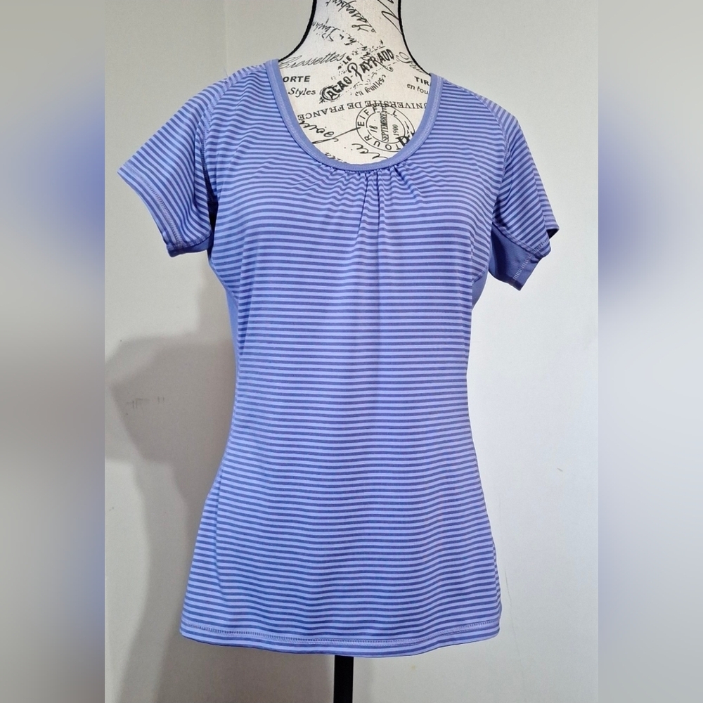 The North Face Lavender Striped Short Sleeve Tee